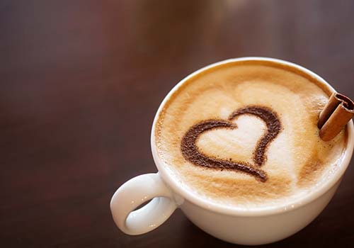 coffee with heart in foam